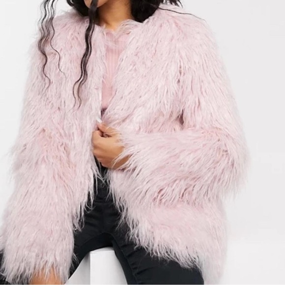ASOS Jackets & Blazers - ASOS Pink Teddy Jacket